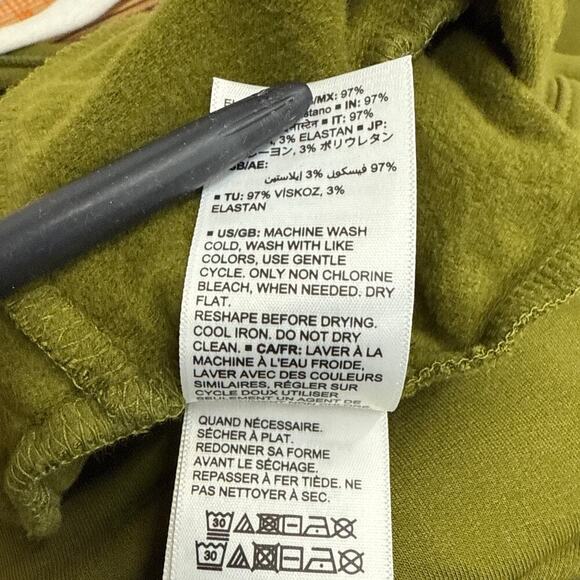 Daily Ritual Womens Soft Terry Sleeveless Romper Shorts Olive Green Waist Tie - Picture 5 of 10